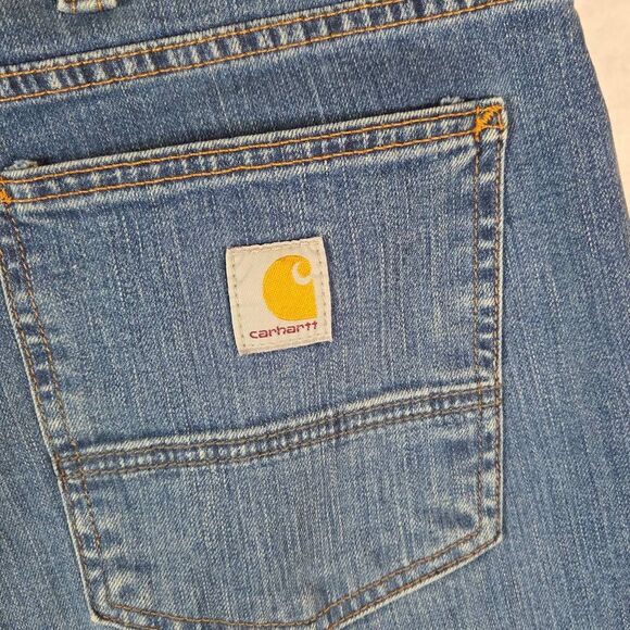 Carhartt Men's Relaxed Fit Zip Fly Denim Jeans Blue Size 42 x 30 - Picture 6 of 7